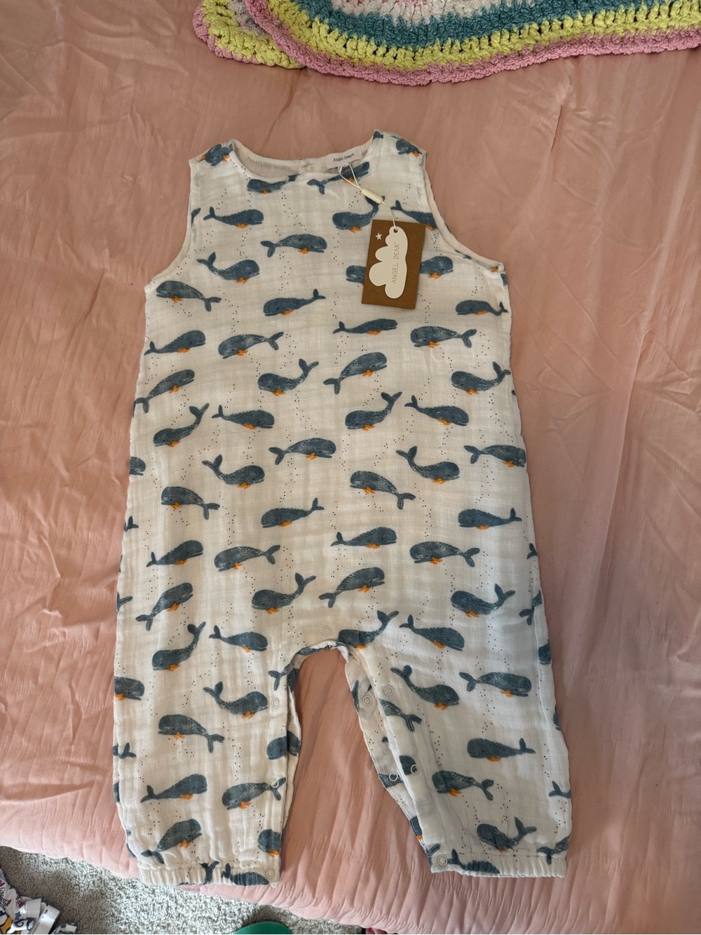 Angel Dear - Baby Whale Print Romper - Picture 2 of 4